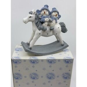 Vtg 1999 Encore Snow Buddies Ride 'Em Buddies Rocking Horse Figurine  Box